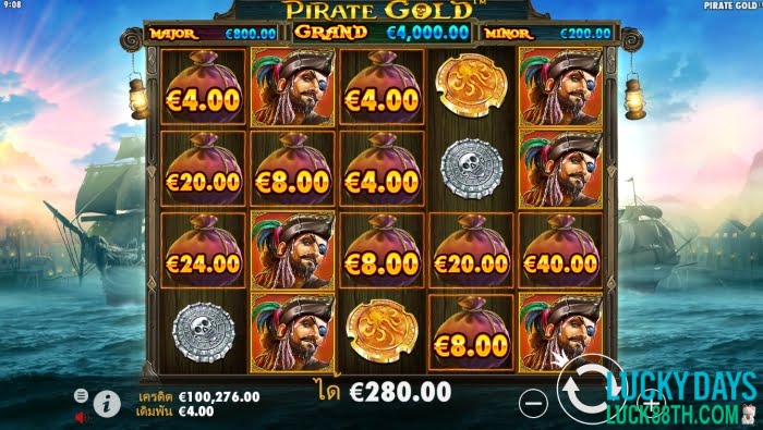 เกมสล็อต Pirate Gold ที่ Luckydays